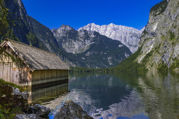 Obersee Lake in the Berchtesgaden National Park, Bavaria