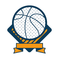 basketball balloon emblem icon vector illustration design