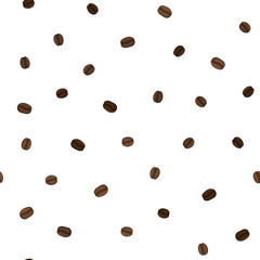 Seamless Coffee Pattern with coffee beans for textile, manufacturing, wallpapers and print.