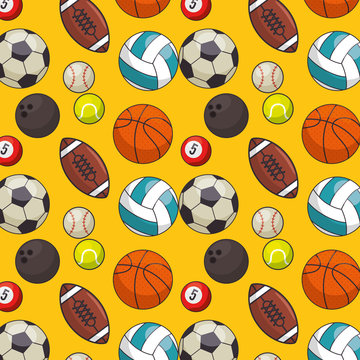 balls sports pattern background vector illustration design