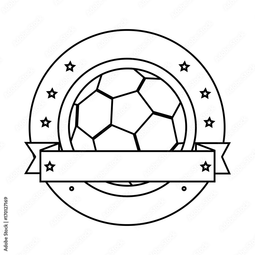 Canvas Prints football soccer balloon emblem vector illustration design