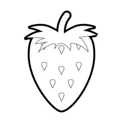 Strawberry icon of  fruit healthy and organic food theme Isolated design Vector illustration