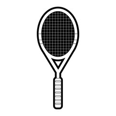 Tennis racket icon of sport hobby and competition theme Isolated design Vector illustration