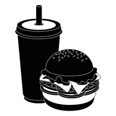 Hamburger fast food icon vector illustration graphic design