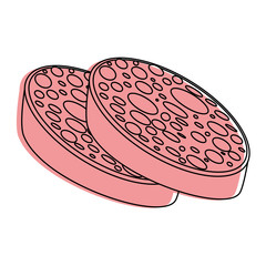 sliced sausage meat icon vector illustration graphic desgn