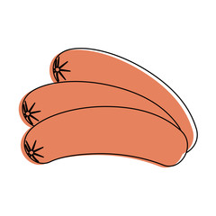 sliced sausage meat icon vector illustration graphic desgn