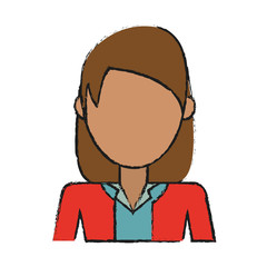 Obraz premium Woman icon Girl female avatar person people and human theme Isolated design Vector illustration