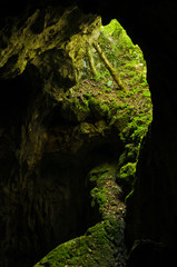 Famous cave entrance at Semenic national park, west Romania