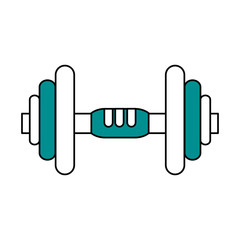 Metal weight icon of fitness gym and exercise theme Isolated design Vector illustration