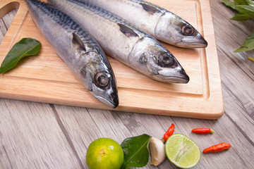 Prepare fish on  cutting board