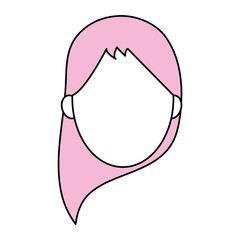 Woman head icon Girl female avatar person people and human theme Isolated design Vector illustration