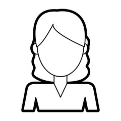 Woman icon Girl female avatar person people and human theme Isolated design Vector illustration