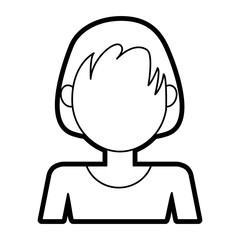 Woman icon Girl female avatar person people and human theme Isolated design Vector illustration