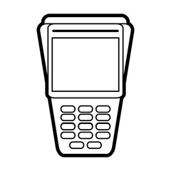 Dataphone icon of shopping commerce and market theme Isolated design Vector illustration