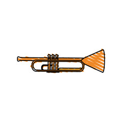 Trumpet icon of instrument music and sound theme Isolated design Vector illustration