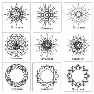 Ornamnental symbols. Vector geometric set.