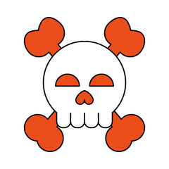 Skull head icon of Death horror and decoration theme Isolated design Vector illustration