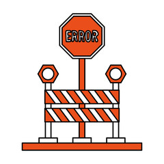 Road sign icon of Street warning and message theme Isolated design Vector illustration