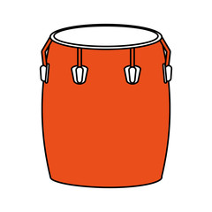 Drum icon of instrument music and sound theme Isolated design Vector illustration