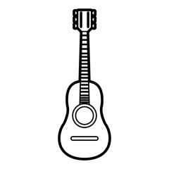 Guitar icon of instrument music and sound theme Isolated design Vector illustration