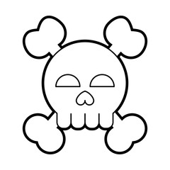 Skull head icon of Death horror and decoration theme Isolated design Vector illustration