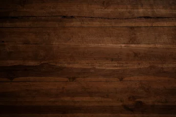 Poster Oude grunge donkere getextureerde houten achtergrond, het oppervlak van de oude bruine houtstructuur © sorrapongs