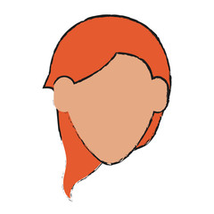 Woman head of girl female avatar person people and human theme Isolated design Vector illustration