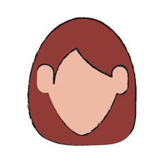 Woman head of girl female avatar person people and human theme Isolated design Vector illustration