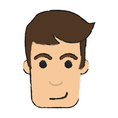 Man head of Male avatar person people and human theme Isolated design Vector illustration