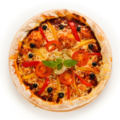 Pizza on white background