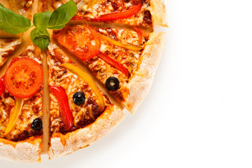 Pizza on white background