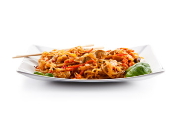 Chinese food with chicken 