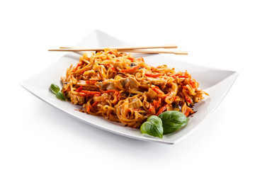 Chinese food with chicken 