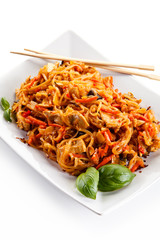Chinese food with chicken 