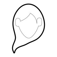 Woman head of girl female avatar person people and human theme Isolated design Vector illustration