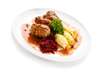 Wrapped pork chop with vegetables
