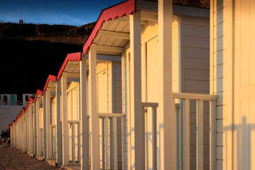 Fototapeta premium Beach Scenes Sunset Huts Surf Seaside