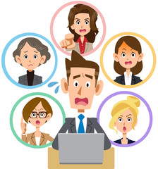 パソコン　ネットワーク　揉め事　男女　会社員　若手
