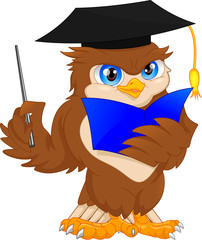Obraz premium owl wearing graduation cap