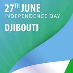 Independence day of Djibouti. Flag and Patriotic Banner.