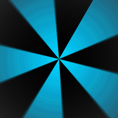 Dynamic blue and black radial pattern abstract background
