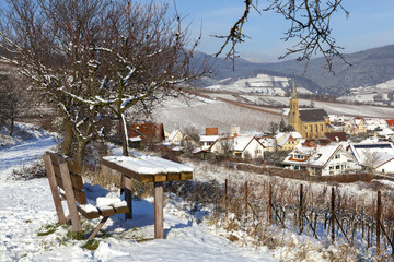 Weindorf Birkweiler im Winter