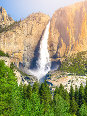 Upper Yosemite Fall, the highest waterfall in Yosemite National Park, California, USA.