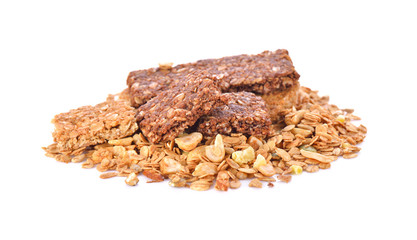 cereal bar on white background