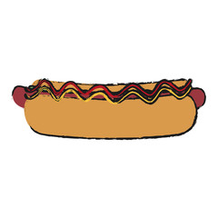 Hot dog of fast food urban and menu theme Isolated design Vector illustration