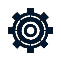 Gear icon of cog circle wheel and machine theme Isolated design Vector illustration