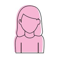 Avatar woman of girl female person people and human theme Isolated design Vector illustration