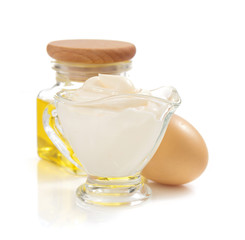 mayonnaise sauce on white background