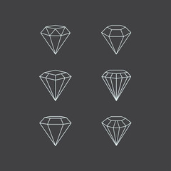 Diamond vector icons set