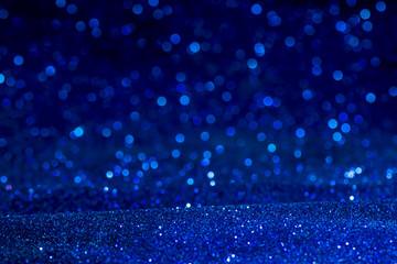 blue glitter texture christmas abstract background. Abstract blue lights on background. bokeh blue...